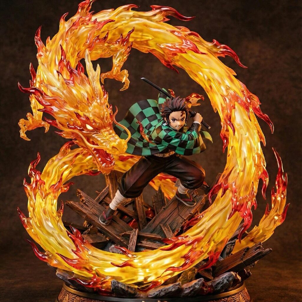 Demon Slayer Anime Figure Blind Box: Fire Hashira Tanjirou, Tomioka Giyuu, Flame Hashira Inosuke, Love Hashira Model Figurines