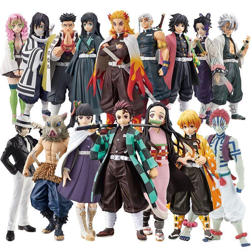 Demon Slayer: Kimetsu No Yaiba Tanjiro Kamado, Agatsuma Zenitsu, Nezuko Figurines, Anime Demon Blade, Case Decoration, Merchandise