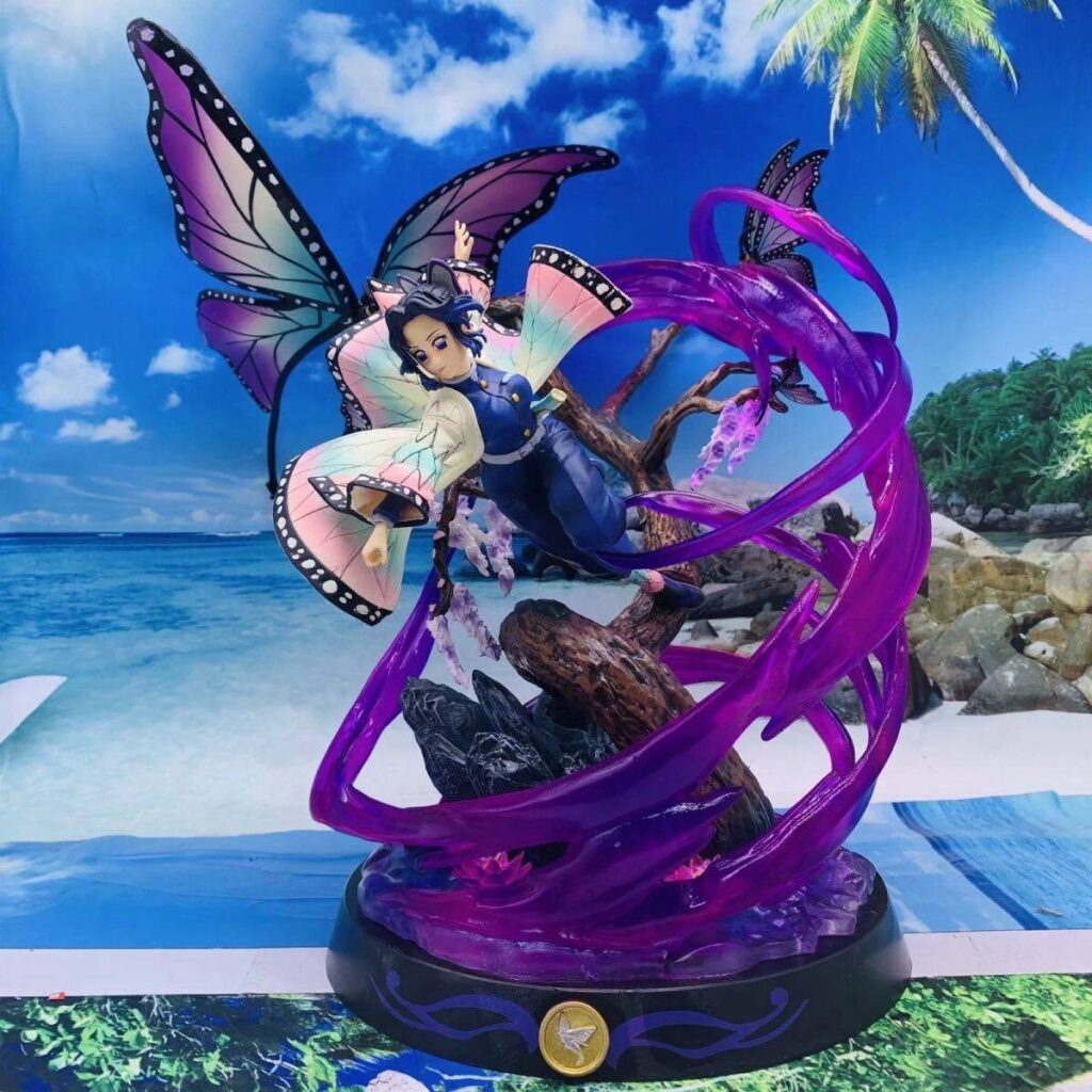 Demon Slayer: Kimetsu No Yaiba Figure, Butterfly-Shaped Cube, Nezuko, Flame Pillar Anime Peripheral Model, Display Piece, 2D Gift