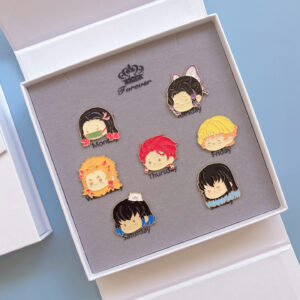 Demon Slayer Merchandise Series Birthday Gift Set Featuring Shinobu, Muichiro, Zenitsu, Tanjiro, Nezuko Badges