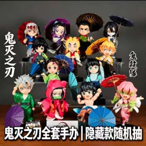 Demon Slayer: Kimetsu No Yaiba Rain Series Blind Box Tomioka Giyuu Shikigami Nezuko Desk Ornament Figure Birthday Gift for Men and Women