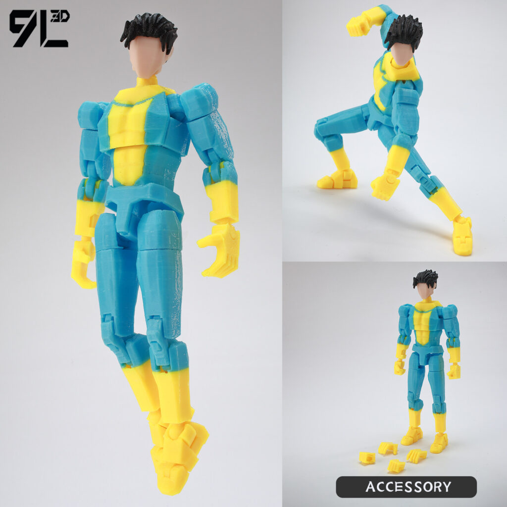 Invincible Hero Figure New Product Light Color Mark 9L 3D Printed Movable Action Figure Anime Superhero Peripheral Model