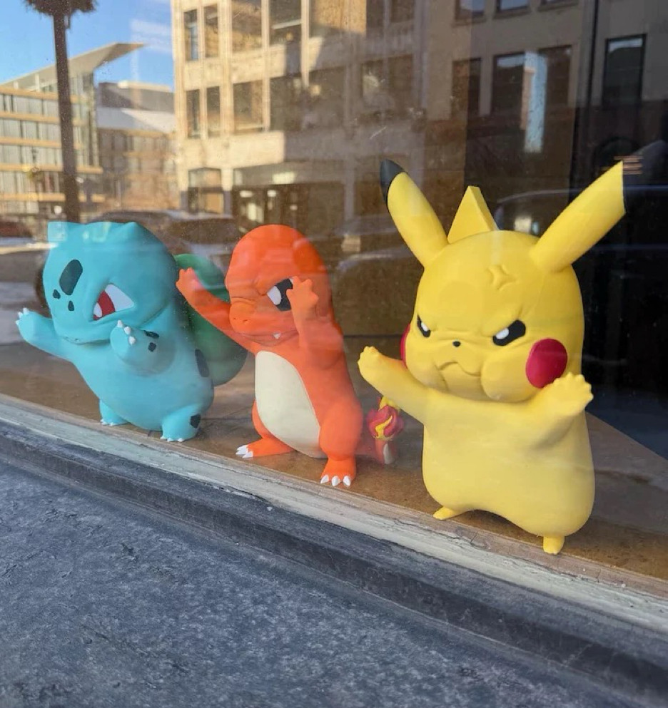 3D Printed Pokémon Pikachu, Bulbasaur, Squirtle, Gengar Figurines, Trendy Toys, Desktop Ornaments, Children's Gifts