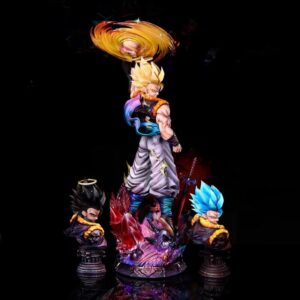 Jt Cloud Rising Gogeta Three-Headed Sculpture Dragon Ball Anime Trendy Toy Birthday Gift Extra Large Gk Figure Model Ornament