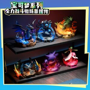 Authentic Pokémon Full Battle Action Figure Micro Scene Desktop Ornament Gengar Doll Lucario Figurine