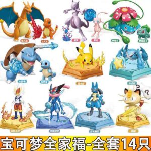 Wonderful Building Block Pokémon Assembly Model Toy Male Figure Gengar Pikachu Charizard Figurine Gift