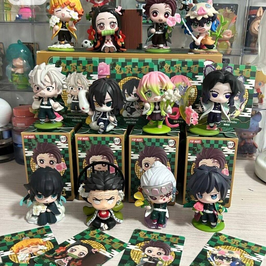 Demon Slayer: Kimetsu No Yaiba Birth Flower Blind Box Tanjiro Nezuko Zenitsu Kanroji Giyuu Figure Peripheral Model Ornament Gift