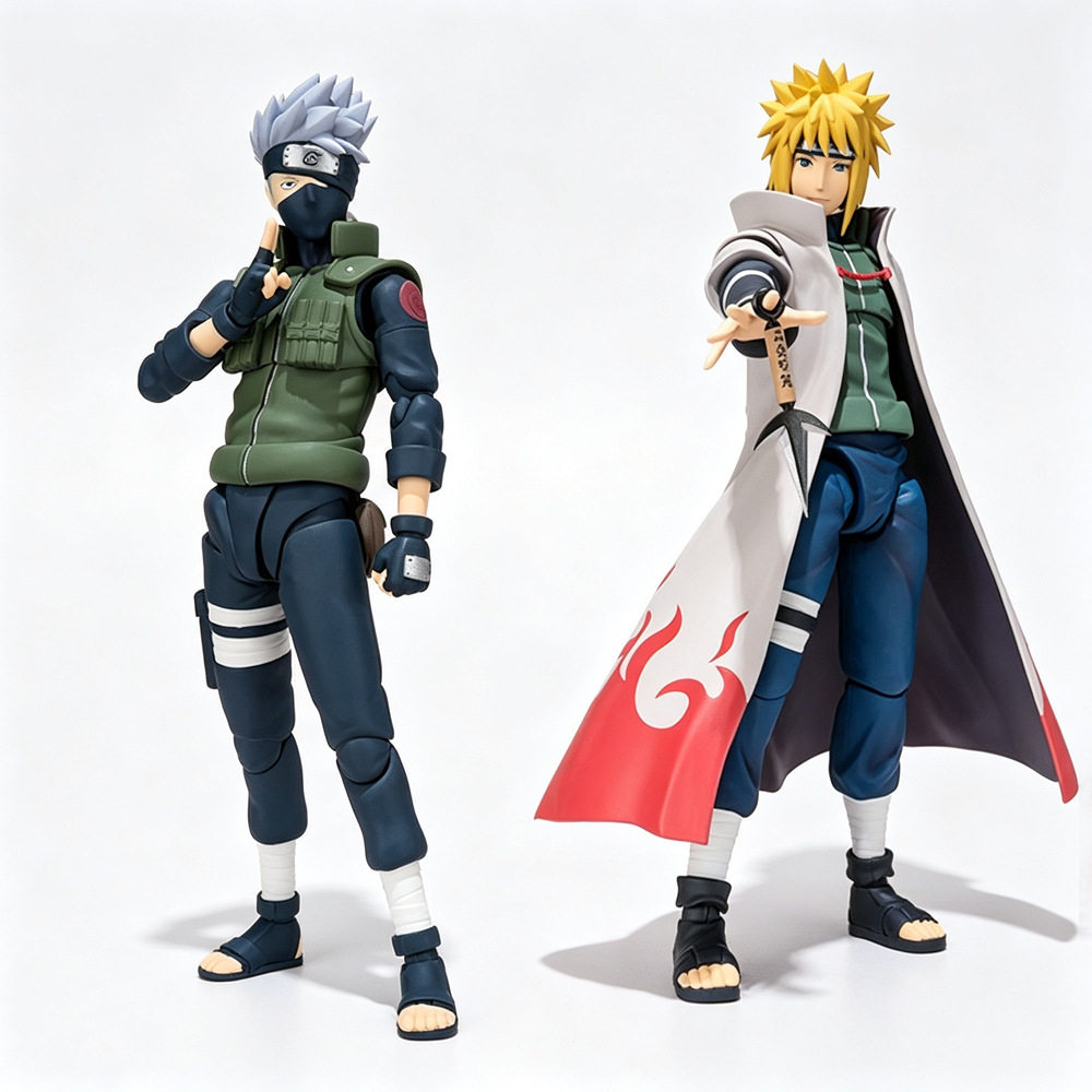 Shf Naruto Movable Figures: Minato, Naruto, Sasuke, Kakashi Model Toys and Collectibles for Qixi Festival