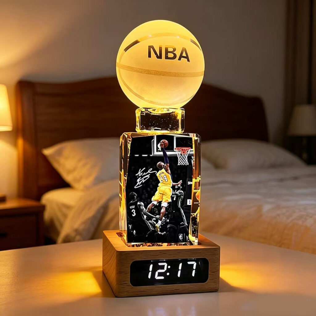 Birthday Gift Kobe Curry Merchandise Crystal Basketball Figurine Desk Lamp Boys' Decoration Night Light World Cup Cristiano Ronaldo Ornament