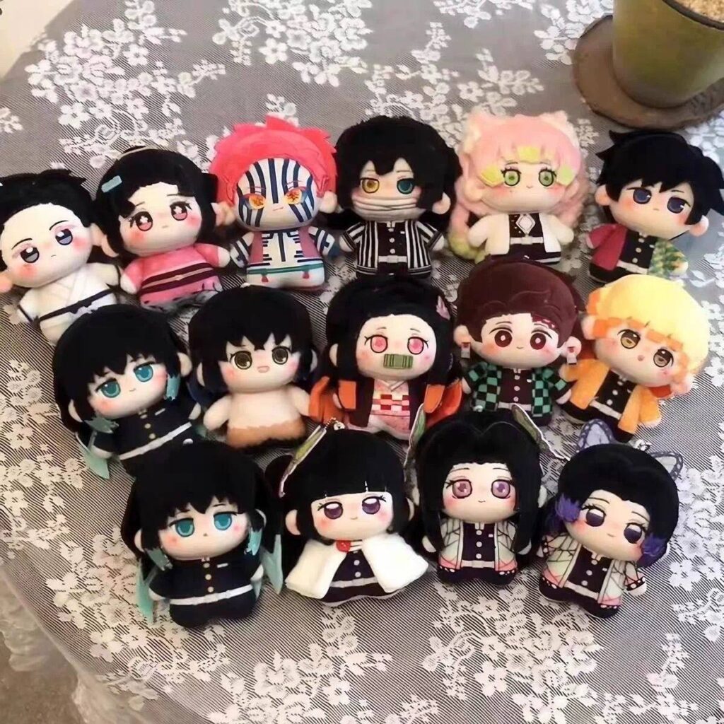 Demon Slayer: Kimetsu No Yaiba - Kanroji Mitsuri Plush Doll 10cm Toy Figure Gift Peripheral Cute Doll for Gifting