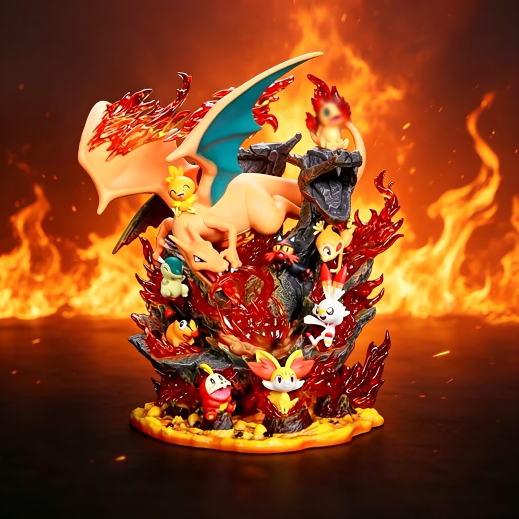 Pokémon Evolution Set Gk Figures Glowing Version Water Type Fire Type Grass Type Charizard Squirtle Family Set Display Pieces