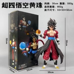 Transparent Figure Dragon Ball Anime Peripheral Model Figure Super Four Goku Super Saiyan Desktop Ornament Toy