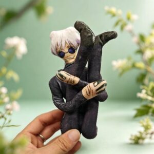 Gojo Satoru Mouse Plush Doll Jujutsu Kaisen Battle Figure Abstract Plush Toy with Built-In Skeleton for Customizable Poses