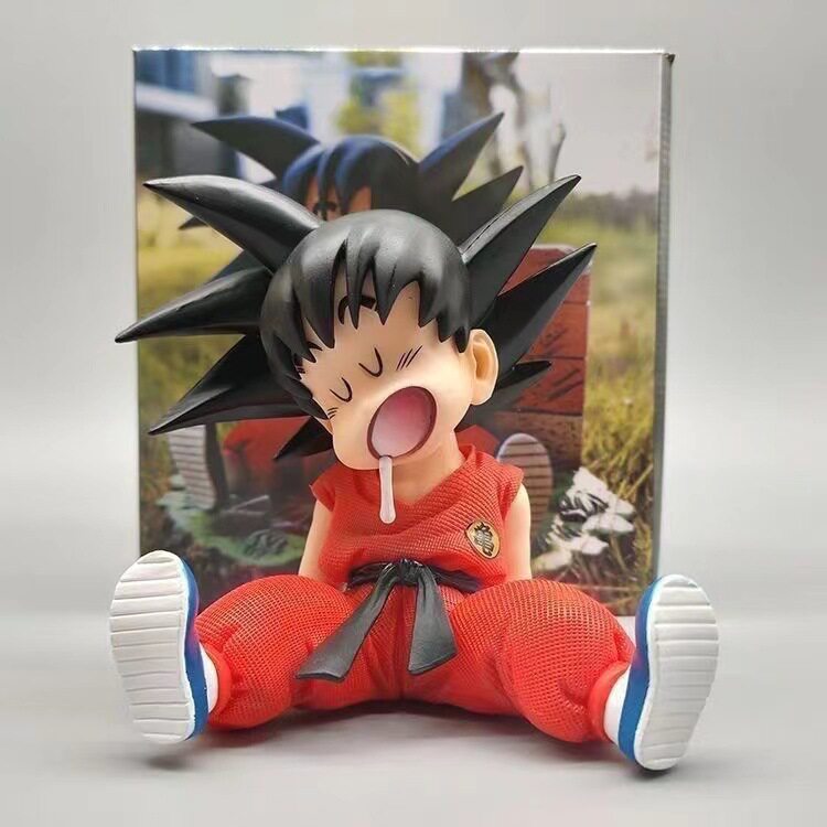 Anime Dragon Ball Childhood Goku Model Gk Sleeping Scene Anime Peripheral Figurine Decoration Small Statue