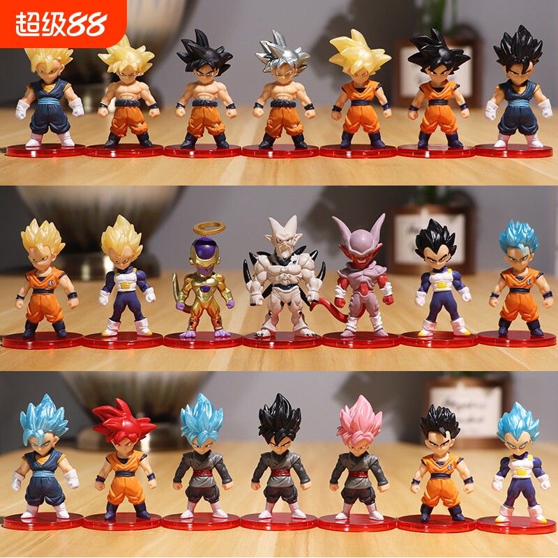 Dragon Ball Super Figure Set of 21 Models, Including Son Goku, Gohan, Vegeta, Saiyan Figures, Model Ornaments, Gifts