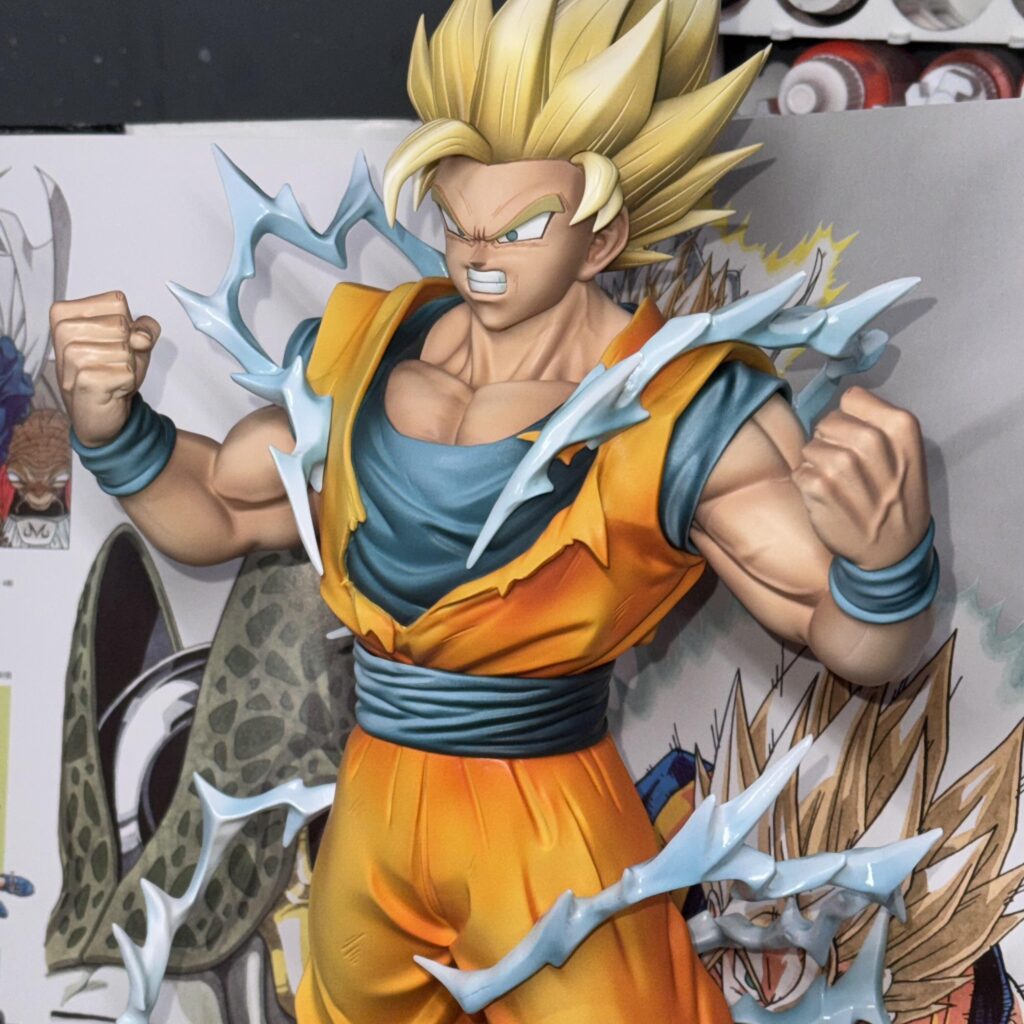 Dragon Ball Anime Peripheral Model Toy Desktop Decoration Ornament Super Saiyan 2 Goku Figure Model Two-Dimensional Gift