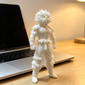 3D Printed Dragon Ball Super Saiyan Son Goku Popular Internet Celebrity Figure Model High-Precision White and Gray Model