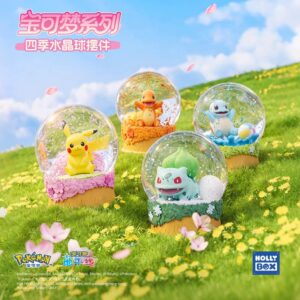 Authentic Hollybox Pokémon Crystal Ball Blind Box Figurines Pikachu Bulbasaur Starter Set Collectibles