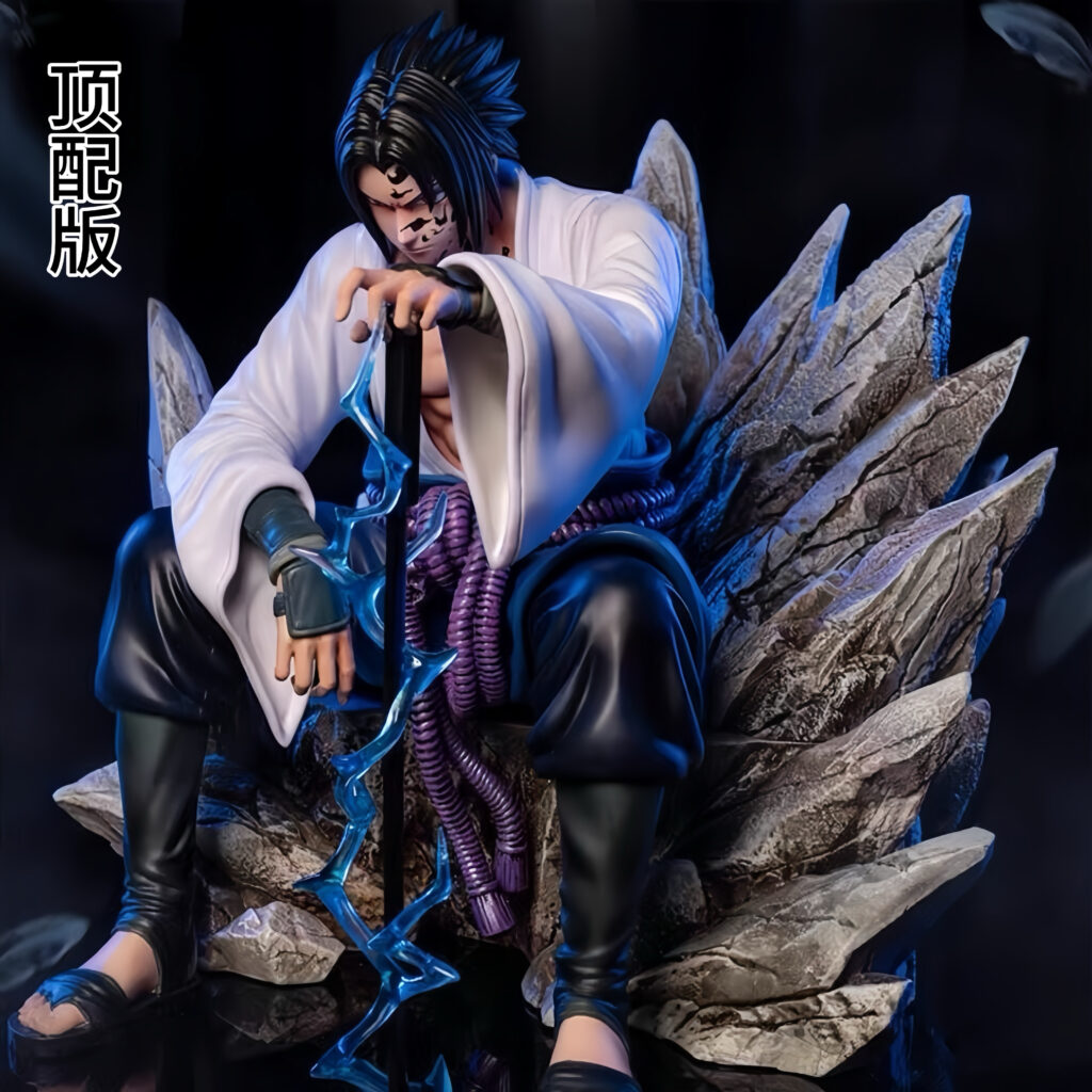 【S+ Premium Edition】Naruto Anime Seal Mark Sitting Pose Sasuke Figure Sculpture Trendy Desktop Decoration