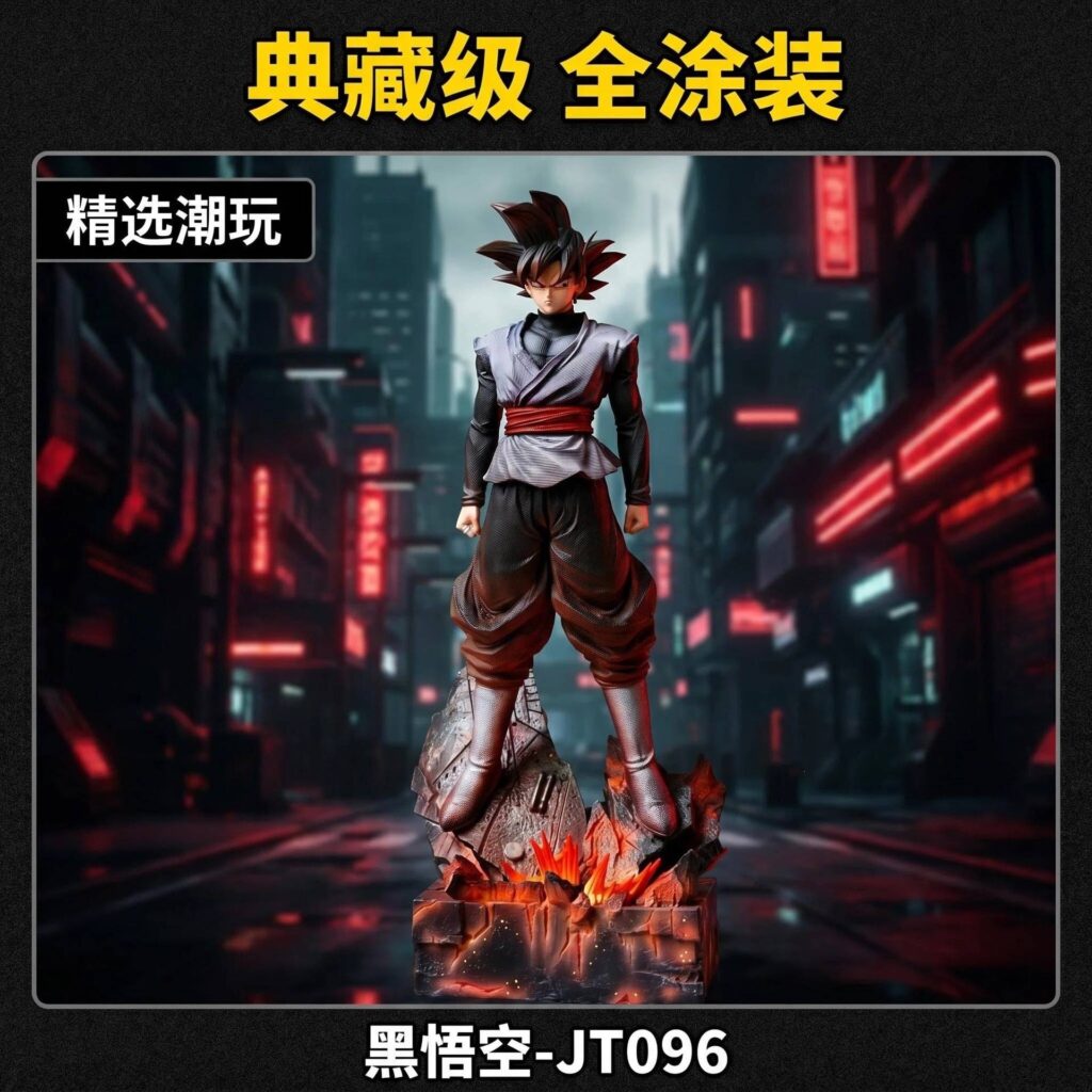 Jt Premium Black Goku Figure Anime Dragon Ball Series Statue Super Saiyan Goku Ornament Gift