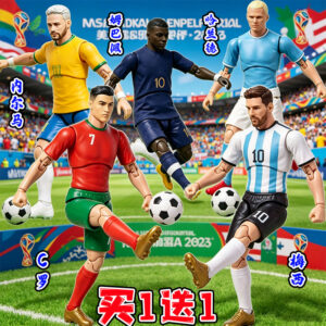 2026 World Cup Football Cristiano Ronaldo Messi Action Figure Super Articulated Doll Neymar 3D Printed Mbappe Haaland