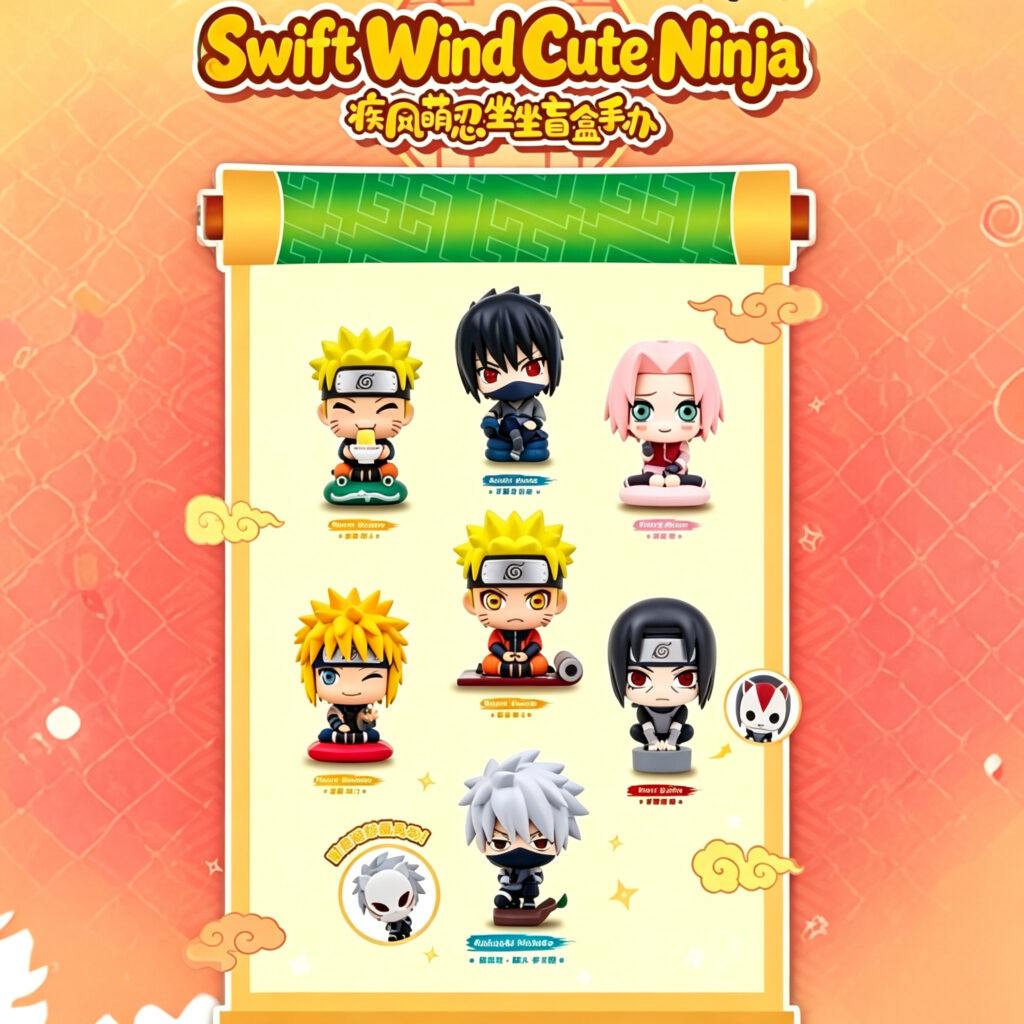 [First Release] Authentic Yiqi Naruto Shippuden Cute Ninja Sitting Blind Box Trendy Toy Figure Cute Doll Ornament