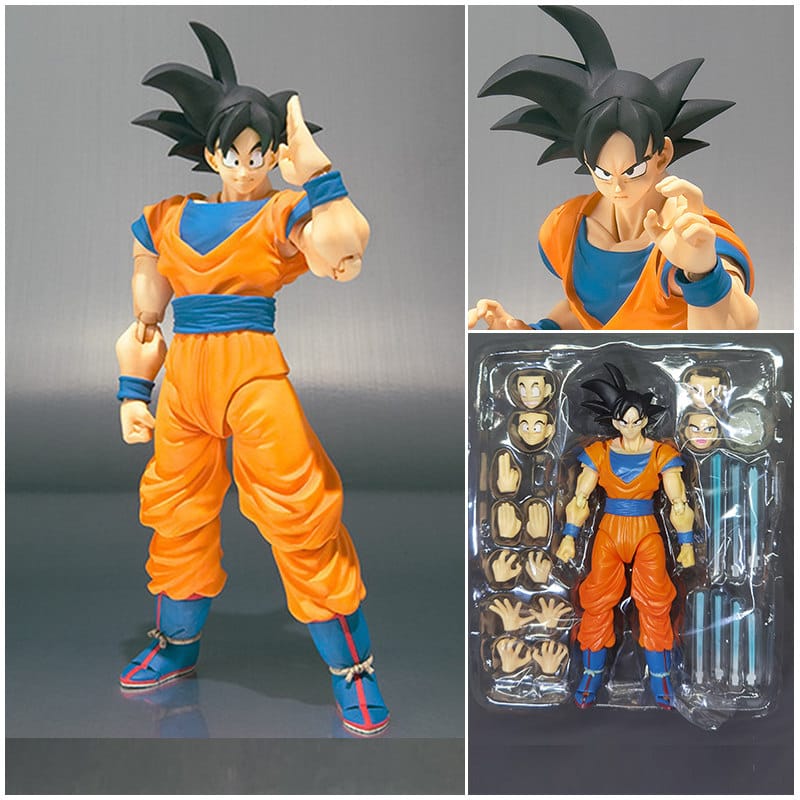 Shf Dragon Ball Articulated Son Goku 2Nd Generation Black Hair Red Clothes Figure Model Toy Doll Gift