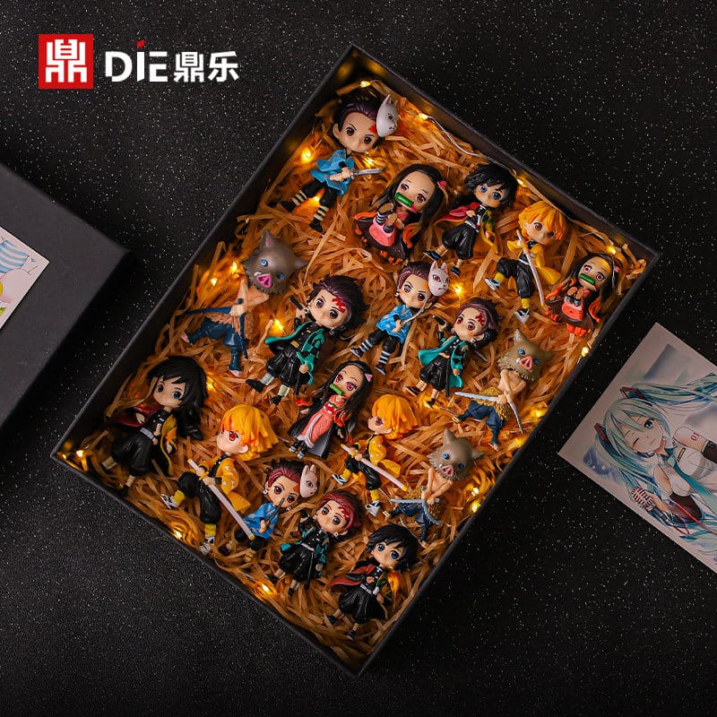 Demon Slayer Figure Kamado Tanjirou Nezuko Merchandise Car Decoration Cake Topper Figurine Blind Box Birthday Gift
