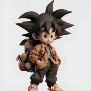 Dragon Ball Action Figure Model Doll Ornament Anime Son Goku Super Saiyan Golden Staff Children's Toy