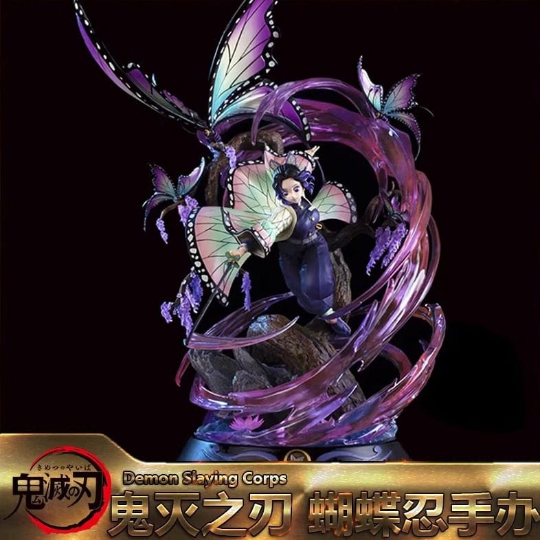 Demon Slayer: Kimetsu No Yaiba Butterfly Ninja Black Death Mumu Bean Love Pillar Ganlu Temple Gk Figure Scenery Statue Model Gift