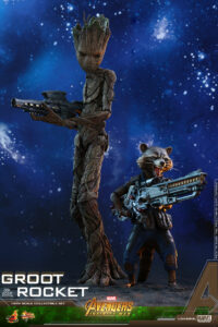 In Stock Hottoys Ht Mms476 Avengers 3 Tree Man + Rocket Set