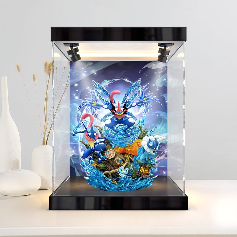 【Guangmei】Ppap Pokémon Evolution Frokai Evolution Chain & Wise Frog Figure Display Box Acrylic