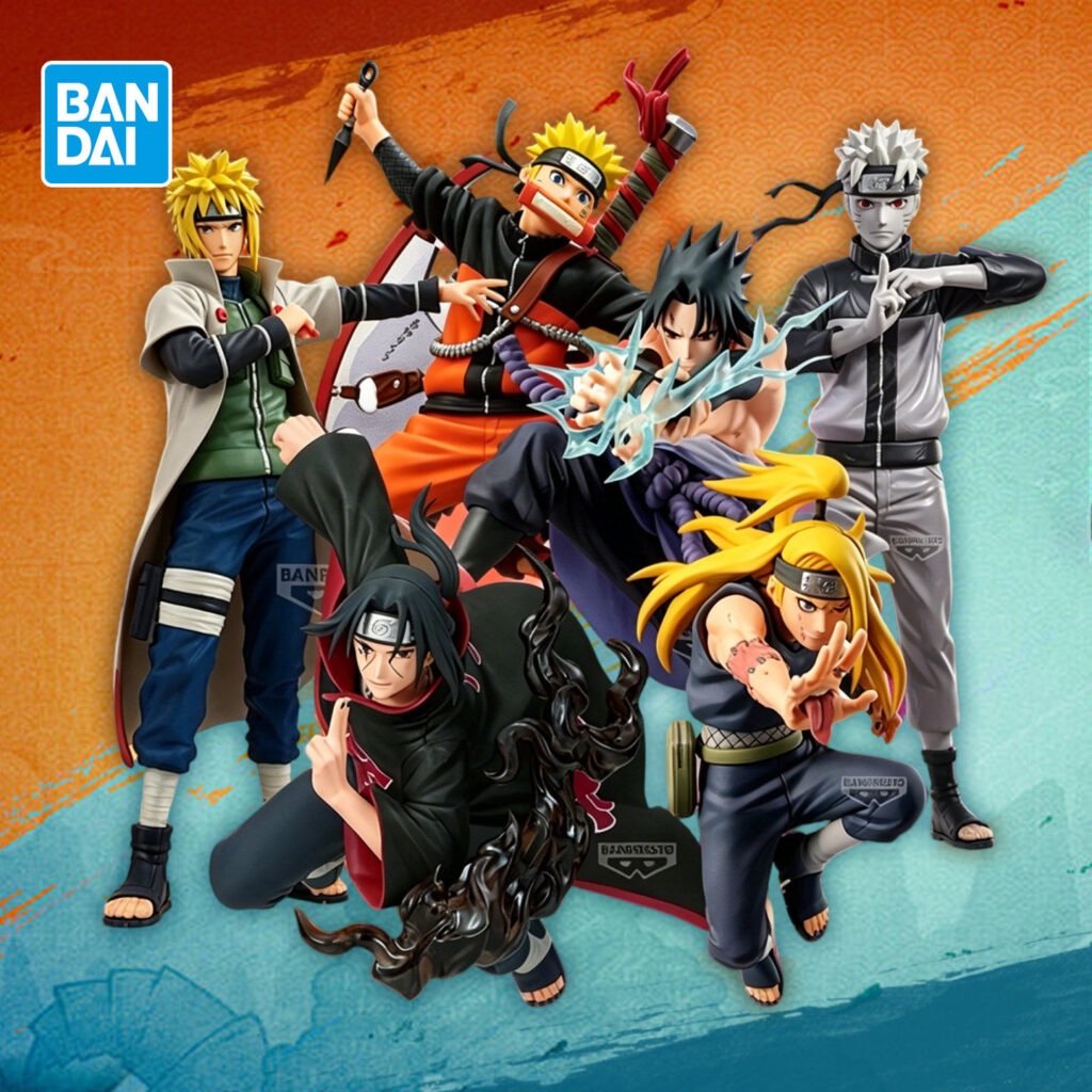Bandai Figure Model from the Manufacturer: Naruto, Naruto and Sasuke, Minato Namikaze, Itachi - Gift for Boys