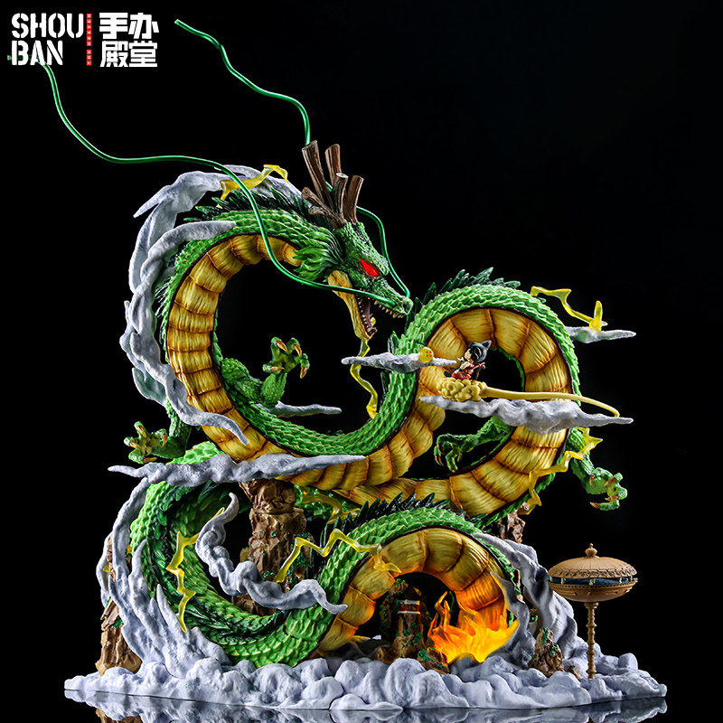 Dragon Ball Figure Shenron and Little Goku Statue Model Dragon Ball Super Large Ornament Glowing Gift