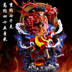 Extra-Large One Piece Demon King Luffy Zoro Figure Wano Country Glowing Model Ornament Gift for Men