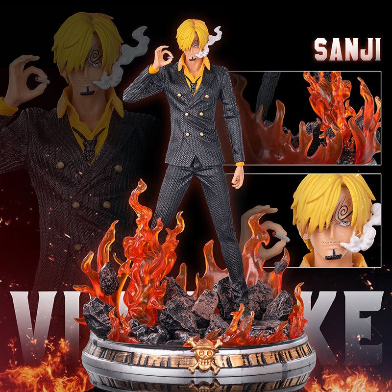 One Piece Fantasy Sanji Blackbeard Shanks with Base Scene Figure One Piece Ornament Model Birthday Gift