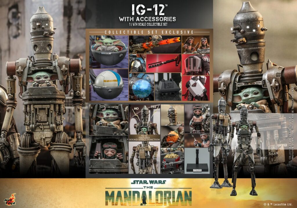 In Stock Hottoys Ht Tms105 the Mandalorian Ig-12 with Accessory Set