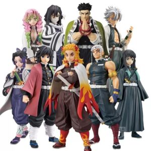 Bandai Official Licensed Demon Slayer: Kimetsu No Yaiba Nine Pillars of the Demon Slayer Series - Flame Pillar, Wind Pillar, Sound Pillar, Water Pillar Collectible Figures