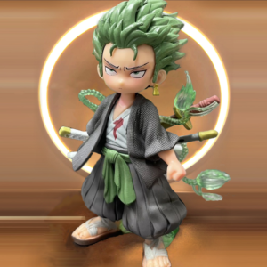 One Piece Q-Version Zoro Figure Cute Version Pvc Gaming Case Desktop Model Ornament Boy High-End Gift Box