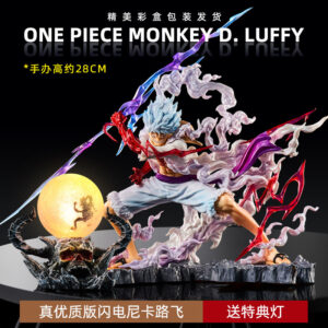 Super Authentic Japanese Anime One Piece Figure, Lightning Five Gear Nika Luffy Figure, Anime Merchandise, Birthday Gift for Boys