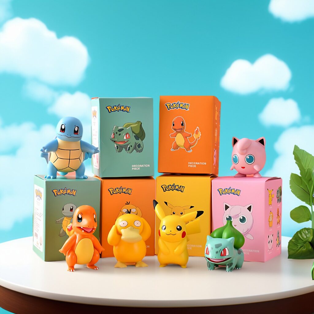 Authentic Pokémon Figurines for Desktop or Car Decoration, Pikachu Doll, Squirtle, Charmander Plush Toy