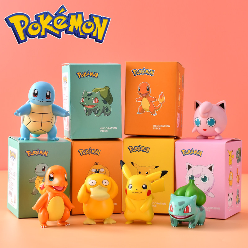 Pokémon Pikachu, Bicachu, Pokémon Squirtle Figurines, Collectible Toys, Blind Box