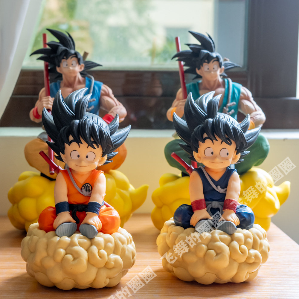 Dragon Ball in Stock, Dragon Ball Anime Merchandise, Childhood Son Goku Figure, Somersault Cloud Sitting Pose Model Doll Ornament