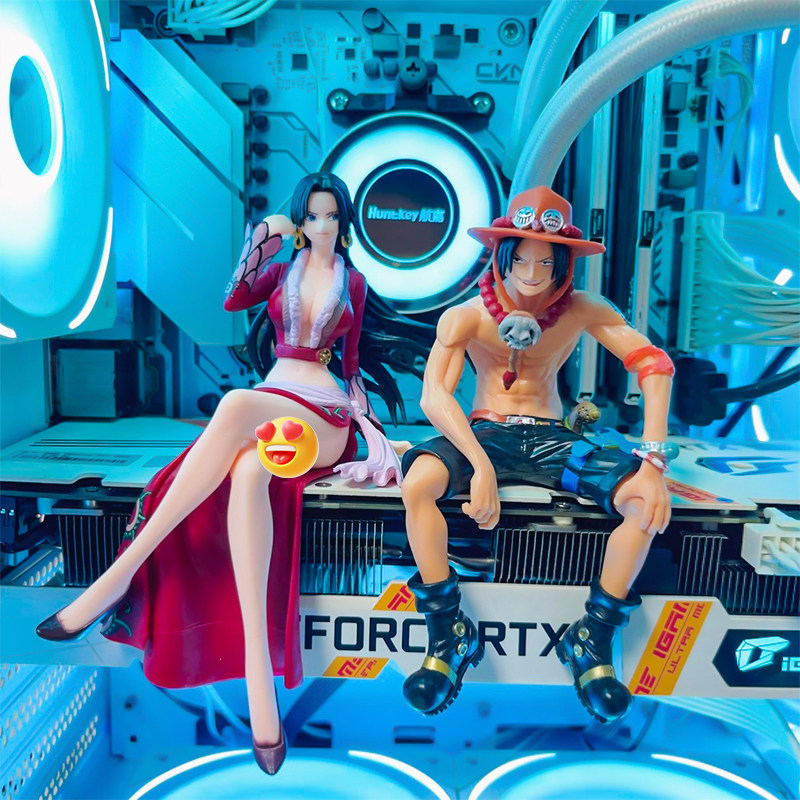 One Piece Bar Counter Empress Figure Sitting Posture Ace Standing Posture Desktop Ornament Computer Case Figurine Model Graphics Card Sea View Room