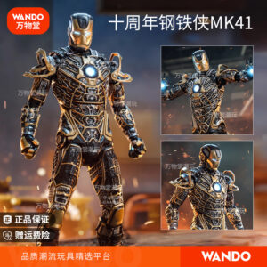 Movable Iron Man Mk41 Action Figure Black Skeleton 7inch Toy Model Mark Doll with Stand Gift