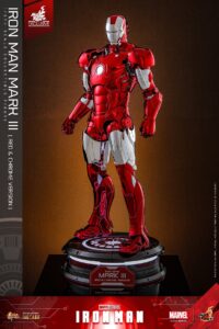 In Stock Hottoys Ht Mms744D64 Iron Man Mk3 Red and Silver Electroplated Version