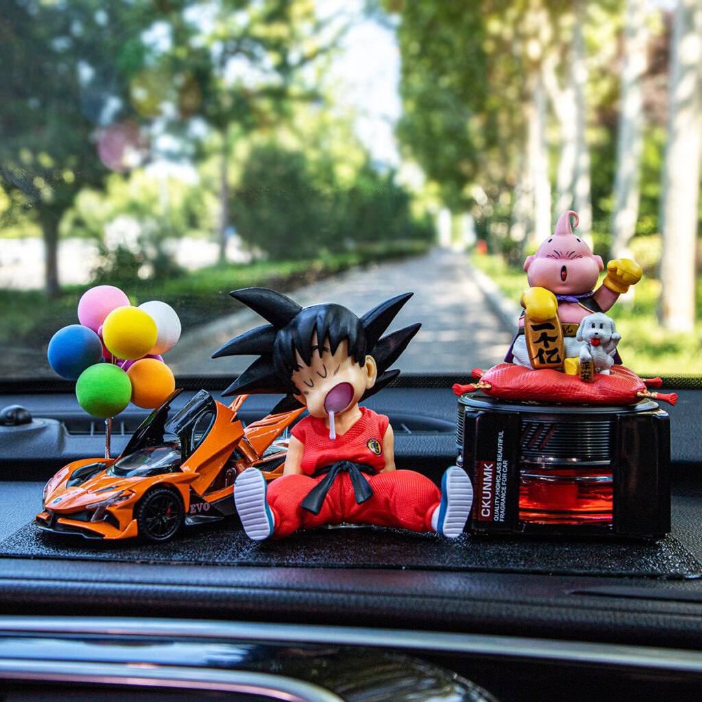 Dragon Ball Car Ornament Anime Cartoon Car Air Freshener Goku Majin Buu Figure Model High-End Gift for Men