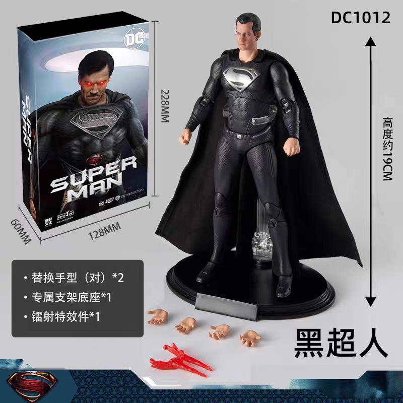 Panle Black Superman Authentic Dc Action Figure Model Super Movable Superman Head Sculpt S Boy Birthday Gift Set