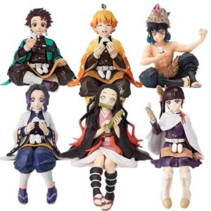 Demon Slayer Figure Tanjiro, Zenitsu, Nezuko Sitting Pose Doll, Ramen Press Car Decoration, Birthday Gift Ornament