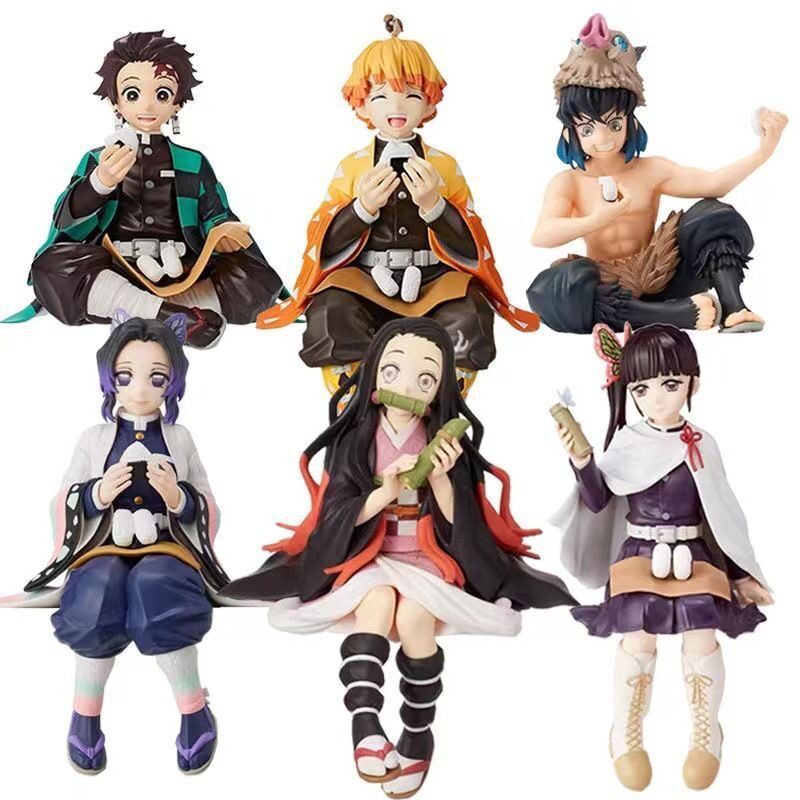 Demon Slayer Figure Tanjiro, Zenitsu, Nezuko Sitting Pose Doll, Ramen Press Car Decoration, Birthday Gift Ornament